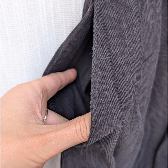 Suzie Kondi Kyria Skirt Womens L Black Pleated Cotton-Corduroy A-line Midi - Picture 6 of 10